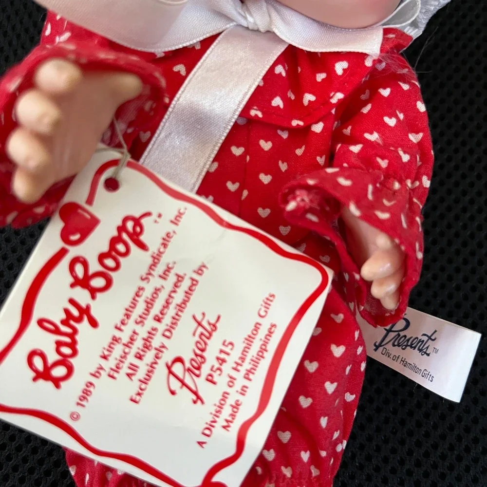 Vintage 1989 Baby Boop Plush Doll Red Heart Pajamas Hamilton Gifts P5415 8.5